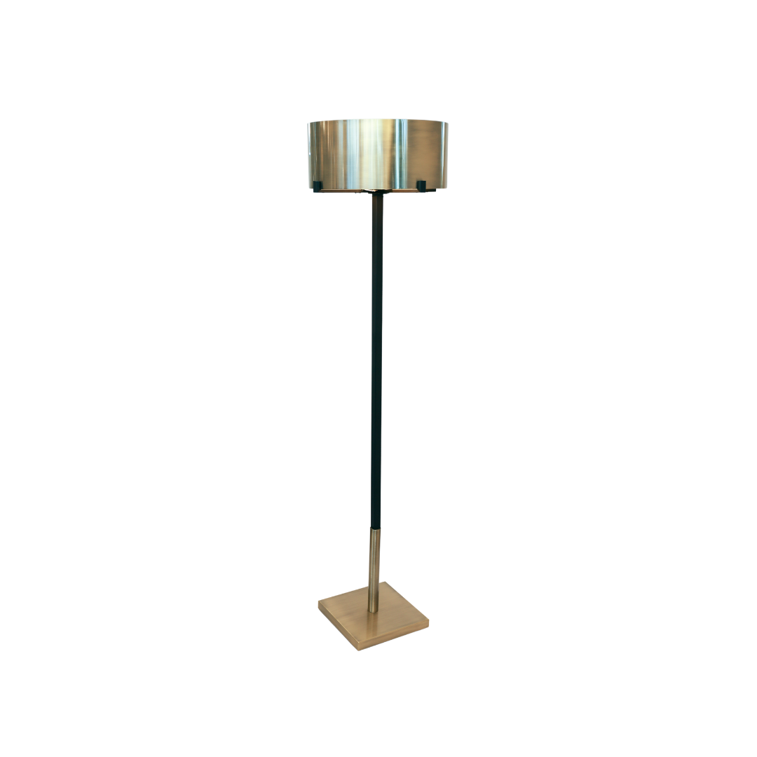 black and gold metal floor lamp