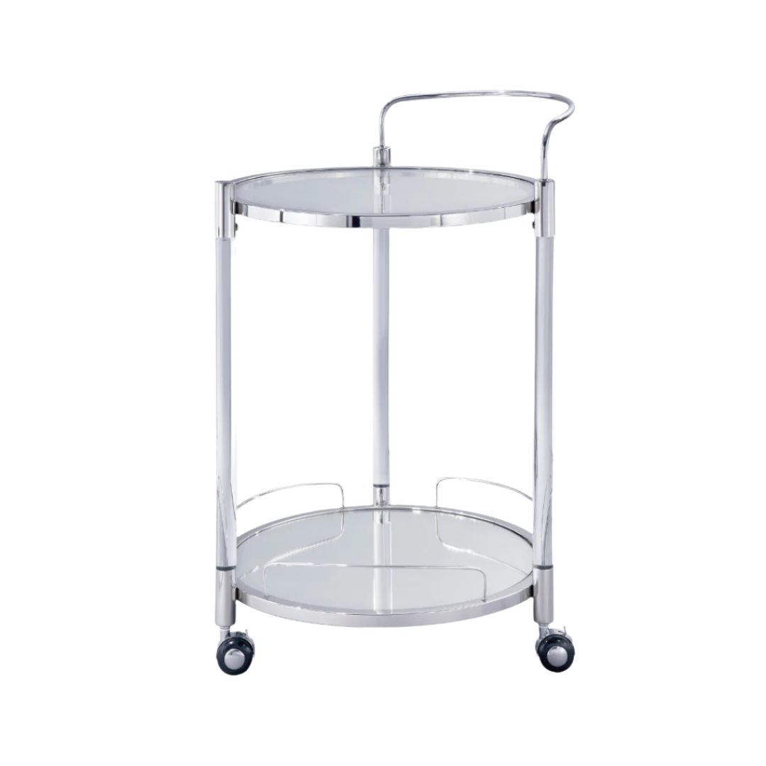 Stainless Steel Bar Cart with Mirror