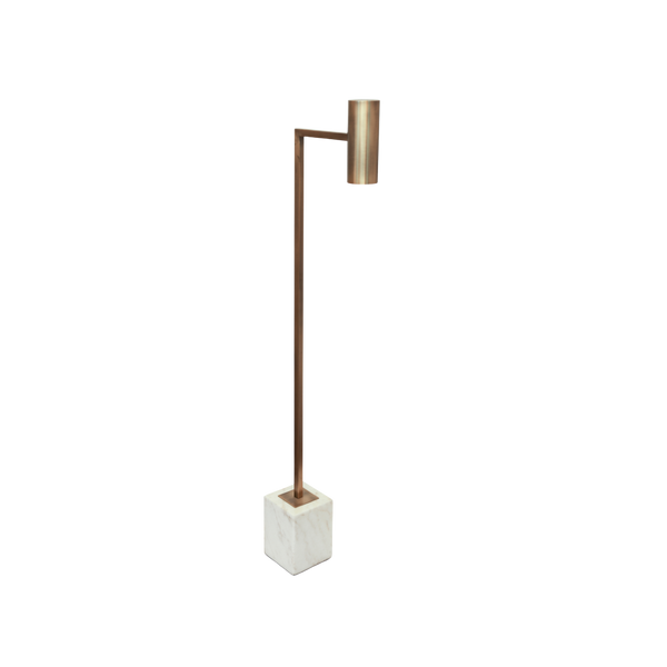 Floor lamp brass with white marble base